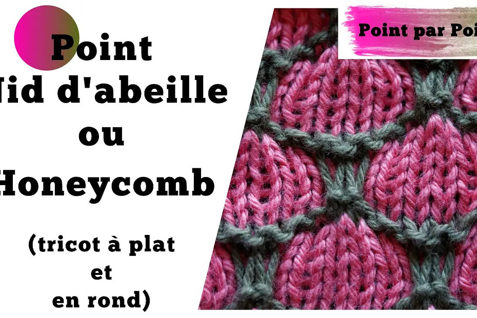 Point par point Nid d'abeille ou (tricot à