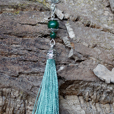 Marqueur vert d’eau tricot ou crochet en perle bleu Rock rayure (fait main)