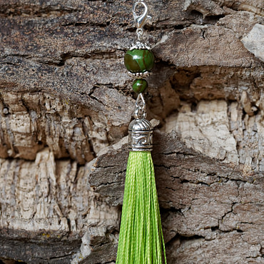 Marqueur Chartreuse tricot ou crochet en perle vert Rock rayure (fait main)
